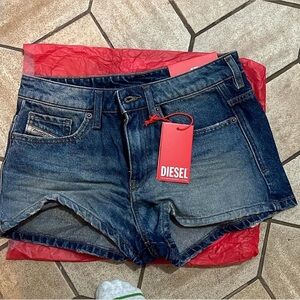 Diesel Women's Dark Blue Jean Shorts